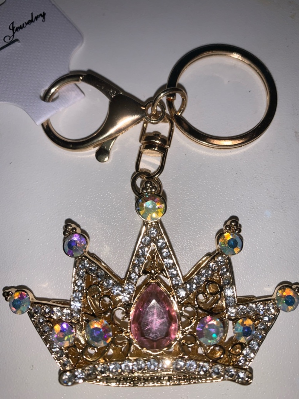 Crystal Crown bag/purse charm keychain